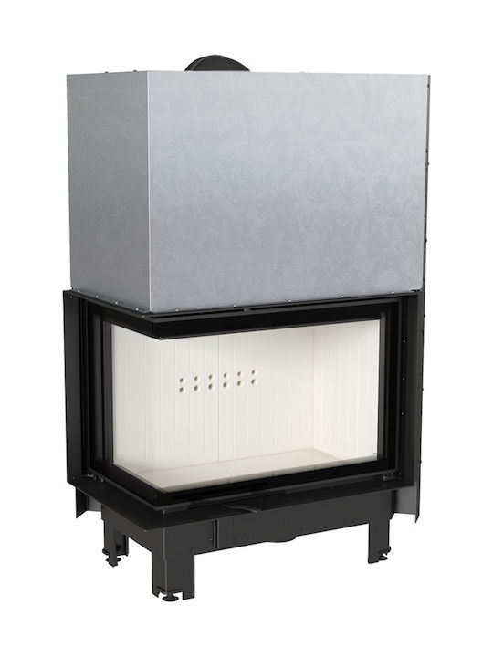 Kratki MBA L BS Guillotine Ενεργειακό Τζάκι Ξύλου 17kW Αριστερή Γωνία με Συρόμενη Πόρτα Black