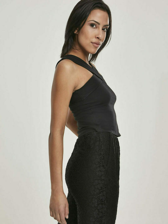 TB2818 Women's Summer Blouse Cotton Sleeveless Black