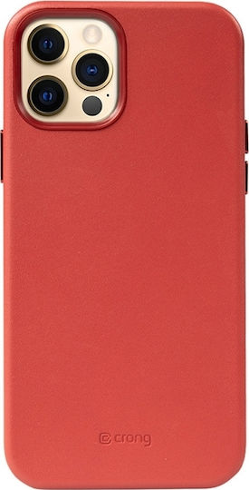 Crong Essential Back Cover Δερματίνης Κόκκινο (iPhone 12 Pro Max)