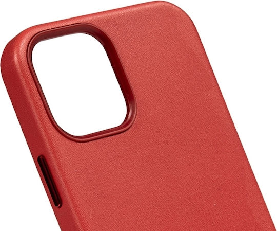 Crong Essential Back Cover Δερματίνης Κόκκινο (iPhone 12 Pro Max)
