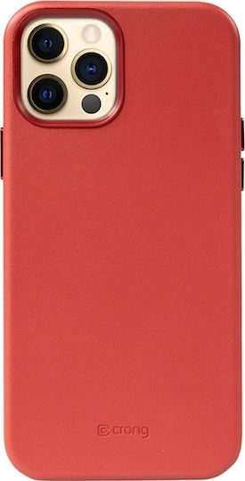 Crong Essential Back Cover Δερματίνης Κόκκινο (iPhone 12 / 12 Pro)