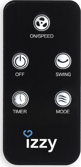 Izzy IZ-9021 Ventilator Pe Piedestal 70W Diametru 40cm Cu Telecomandă Negru