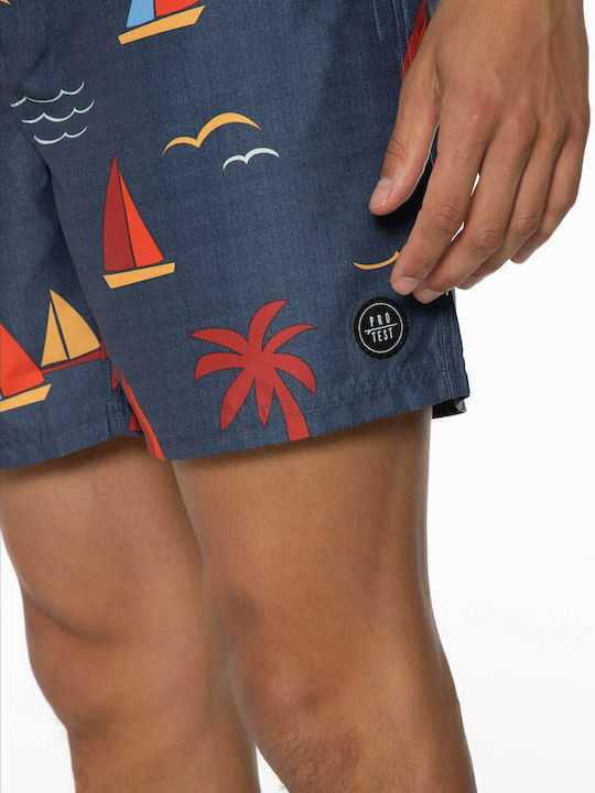 Lamar Men's Swimwear Shorts Oxford Blue with Prints