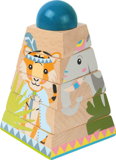 Small Foot Stacking Toy Sorting Tower Puzzle - Jungle made of Wood for 12++ Months