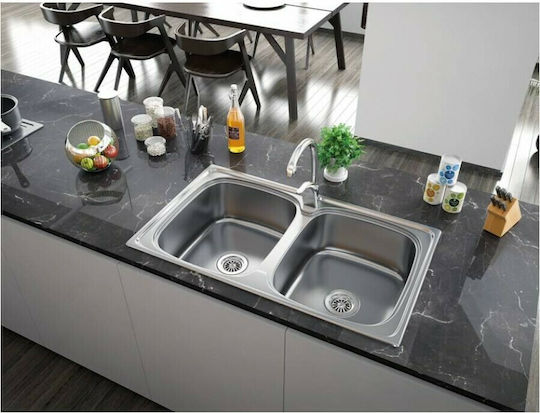 Karag E 54 Ένθετος Inox Σατινέ Μ80xΠ50cm Ασημί
