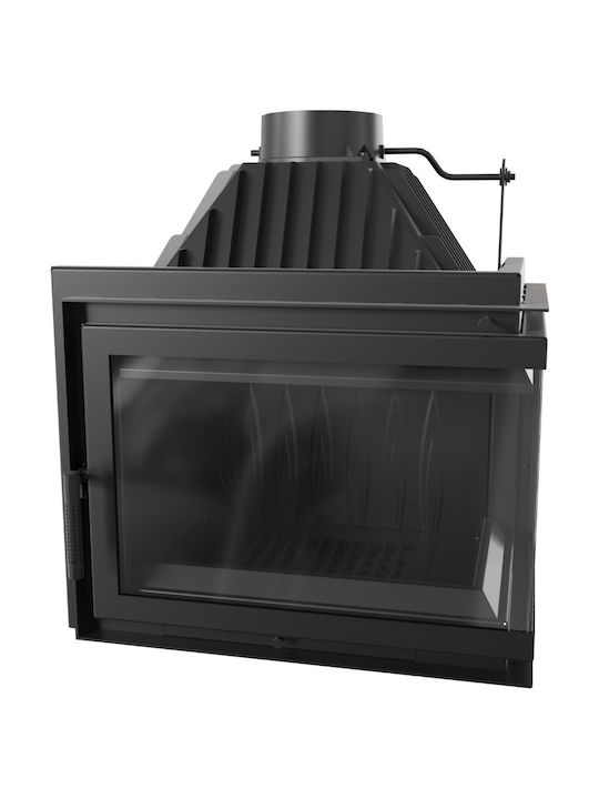 Kratki Simple Z S P BS Ενεργειακό Τζάκι Ξύλου 16kW Δεξιά Γωνία με Ανοιγόμενη Πόρτα