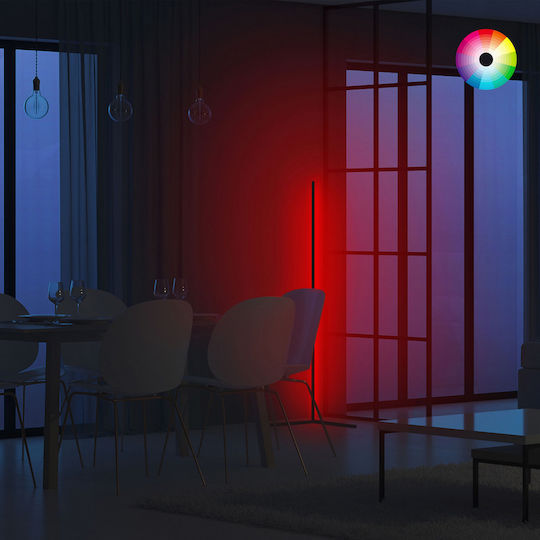 Freebox LED Подова Лампа В120xД30см. с RGB Светлина Черен