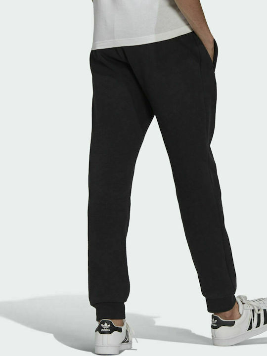 Adidas Adicolor Essentials Trefoil Παντελόνι Φόρμας με Λάστιχο Fleece Μαύρο