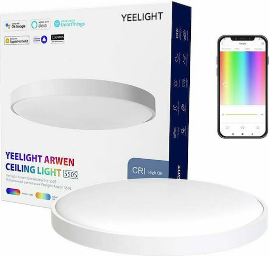 Yeelight Arwen Ceiling Light 550S Round Outdoor LED Panel with Cool White Light 6500K 55.5cm