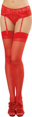 Dreamgirl Moulin Thigh High Stockings Red