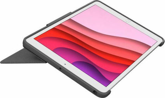 Logitech Combo Touch Flip Cover με Πληκτρολόγιο στα Αγγλικά UK Γκρι (iPad 2019/2020/2021 10.2'')
