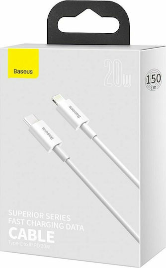 Baseus Superior USB-C to Lightning Cable 20W White 1.5m (CATLYS-B02)