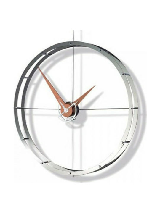 Nomon Doble O i 3D Wall Clock Metallic Silver Ø70cm