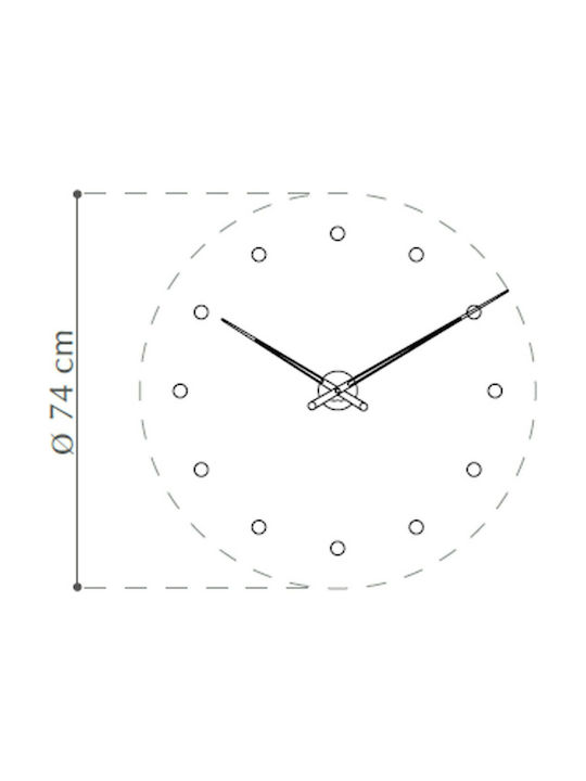 Nomon Rodon 12 i Wall Clock Metallic Ø70cm