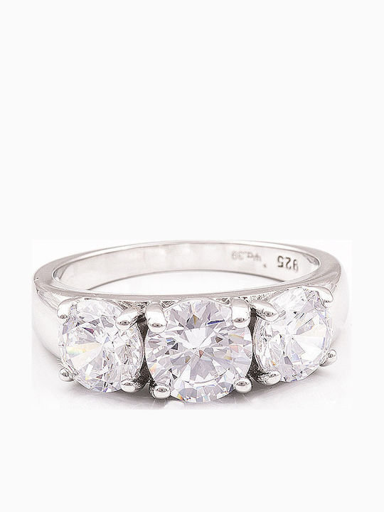 Vogue Women's Half Eternity Silver Ring
