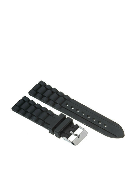 Tzevelion S1120 Καουτσούκ Λουράκι Μαύρο 18mm