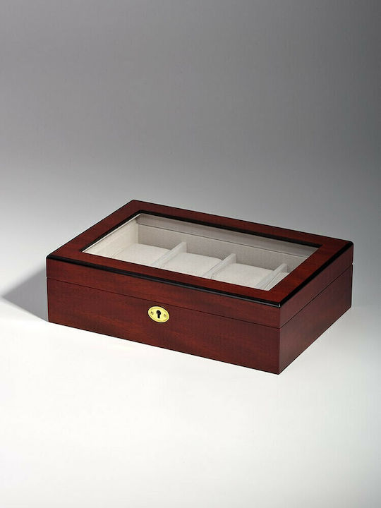 Rothenschild Wooden Case with transparent lid for 8 watches in Brown color RS-2105-8C