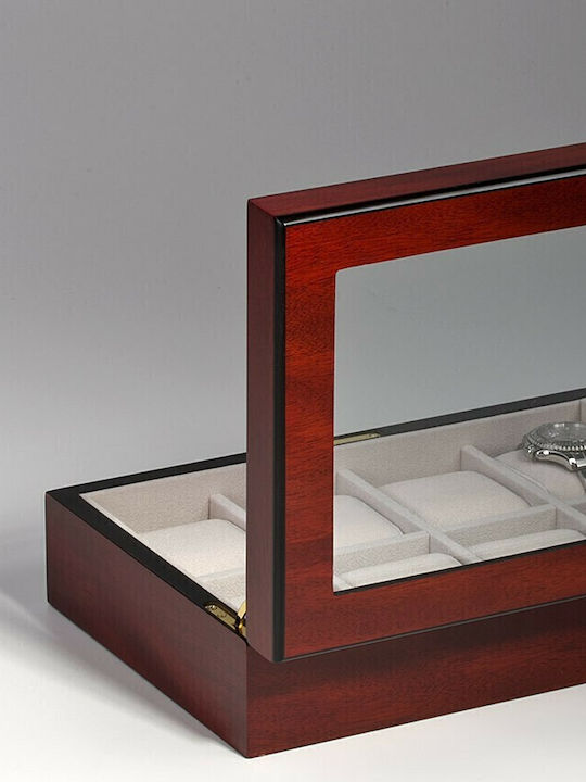 Rothenschild Wooden Case with transparent lid for 8 watches in Brown color RS-2105-8C