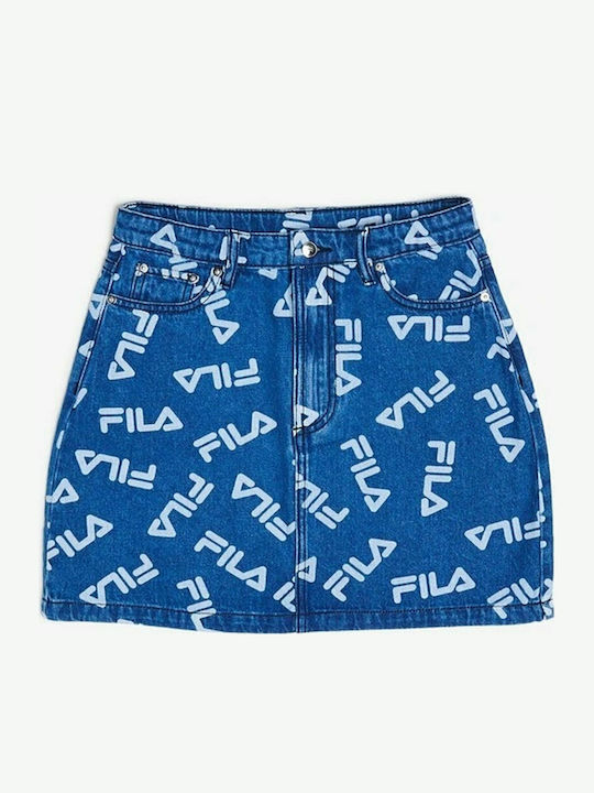 Mia Denim Cu talie înaltă Midi Fustă Albastru