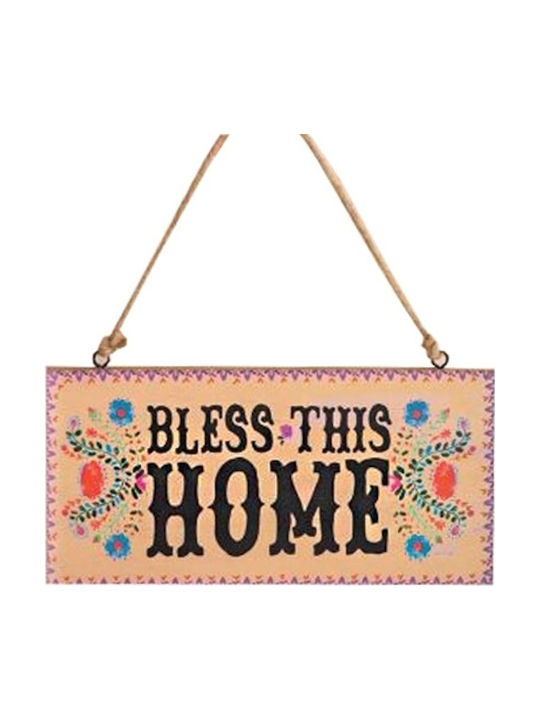 Natural Life Wooden Wall Sign Bless This Home 25.4x12.7x12.7cm