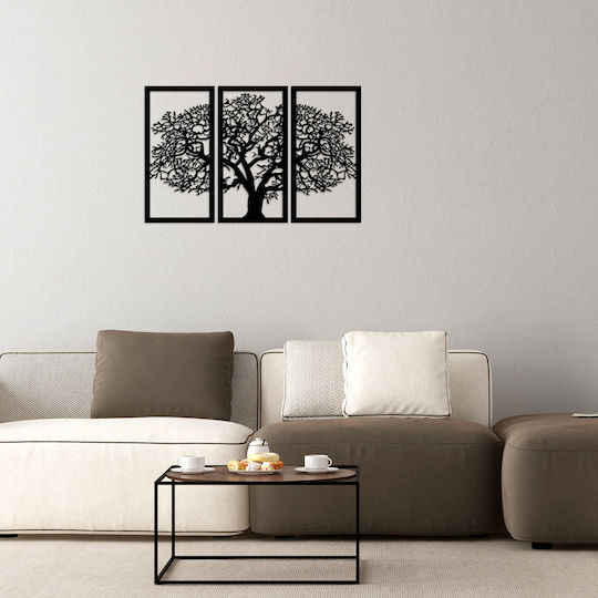 Freebox Siluetă Decorativă Neagră Din Lemn 105x1.5x66cm