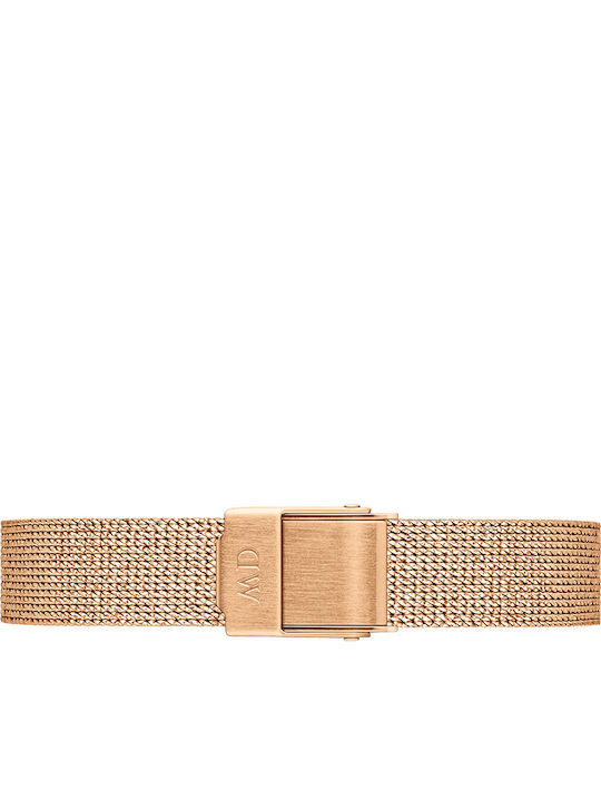 Daniel Wellington Quadro Pressed Melrose Γυναικείο Ρολόι 26mm Μπαταρίας με Ροζ Χρυσό Μεταλλικό Μπρασελέ