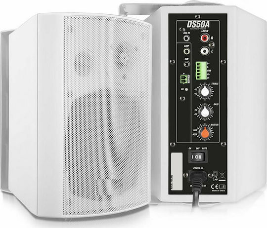 Power Dynamics DS50AW Самоусилващи Епитихични Високоговорители с Bluetooth Двойка 17x25x20см Бели