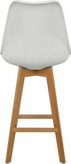 Stool Bar with Backrest made of Polypropylene Vegas White 48x58x105cm