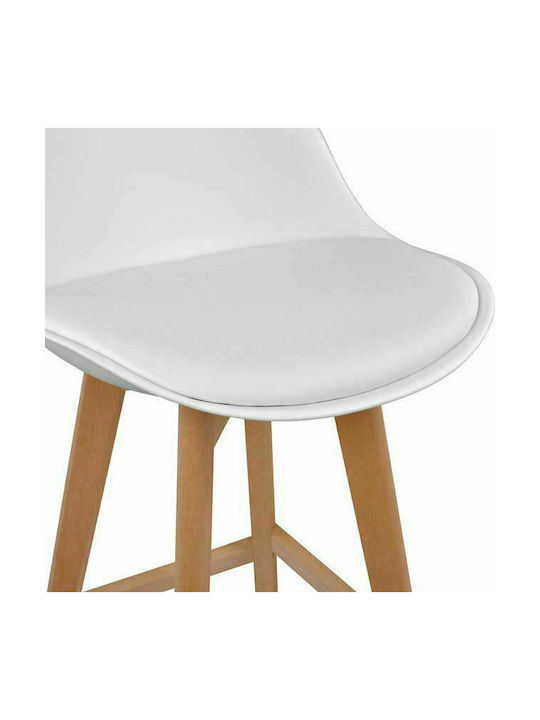 Stool Bar with Backrest made of Polypropylene Vegas White 48x58x105cm