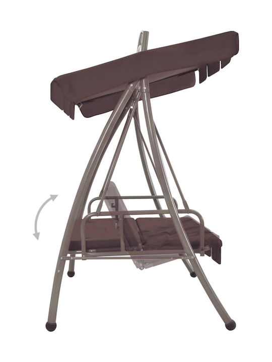 Swing with Base 2 Seats Metallic W198xD120xH205cm Coffee Swing with Base 2 Seats Metallic W198xD120xH205cm Coffee