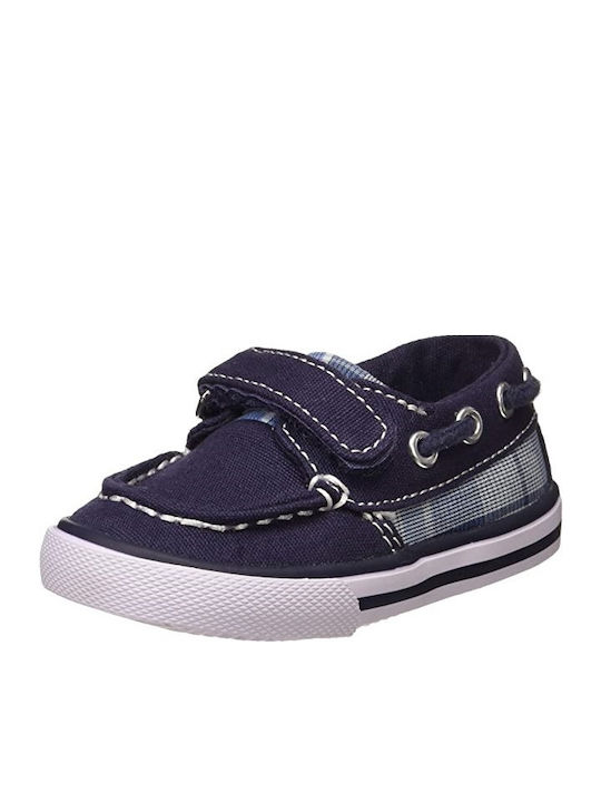 Chicco Boys Fabric Moccasins with Velcro Gioacchino Navy Blue