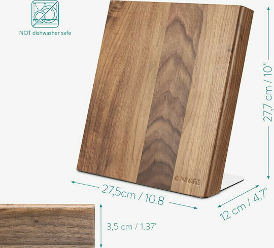 Navaris Magnetic Knives Stand Wooden