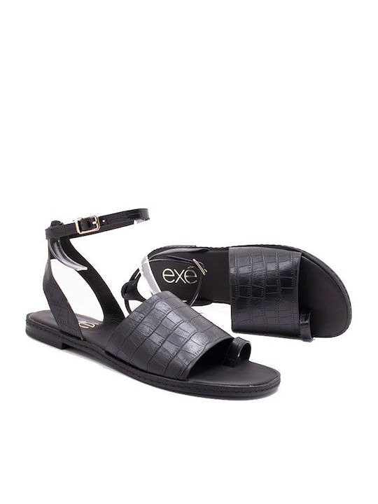 Leticia Women's Flat Sandals in Black Color