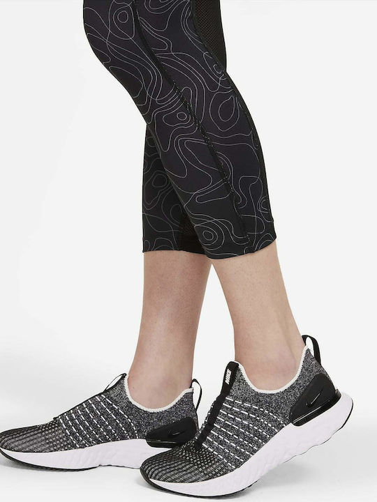 Dri-Fit FAST RUN DIVISION Running Γυναικείο Capri Κολάν Μαύρο