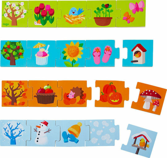 Lemnos Puzzle pentru Copii Matching Game Seasons 20buc Haba