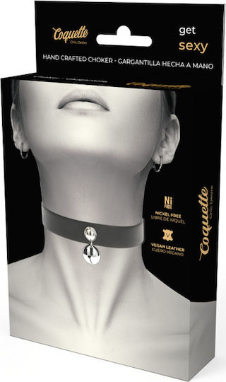 Coquette Hand Crafted Choker with Jingle Bell Κολάρο σε Μαύρο Χρώμα