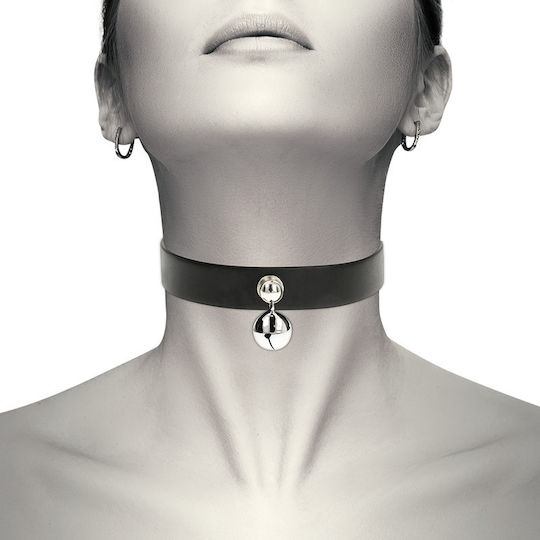 Coquette Hand Crafted Choker with Jingle Bell Κολάρο σε Μαύρο Χρώμα