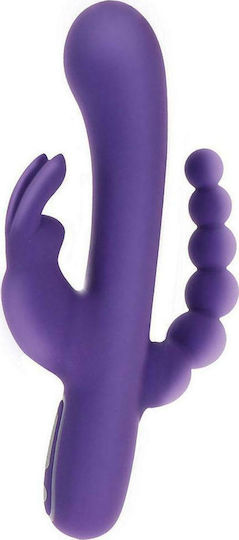 ToyJoy Triple Pleasure Vibrator Δονητής Rabbit 22cm Μωβ