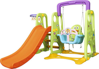 Bike Toys Playground Πλαστική Τσουλήθρα με Κούνια και Δίχτυ L-DGN03 with Basket 120x39x56cm. for 2+ Years