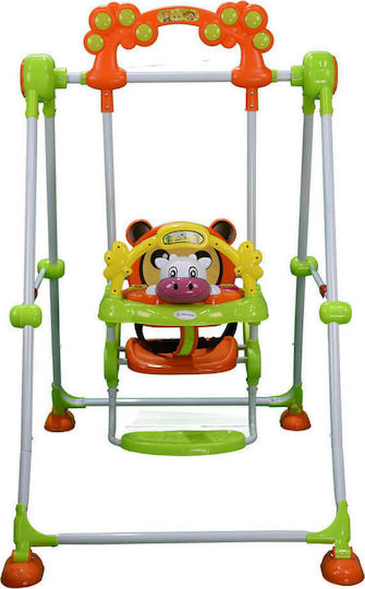 Bebe Stars Swing Set with Foldable Base with Protector Metal Cow for 1.5+ Years Green