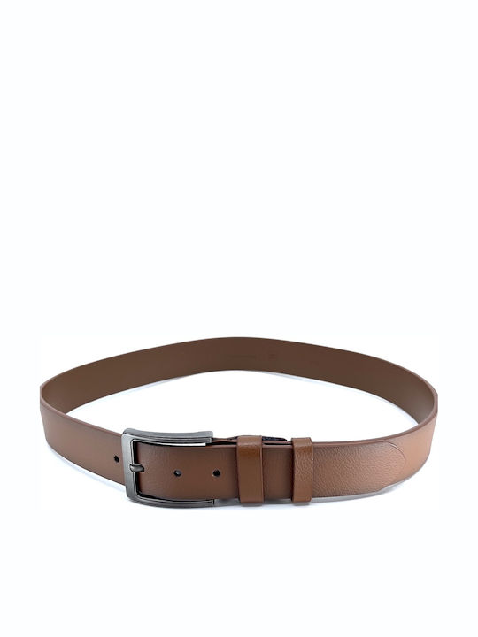 LGD-1757-A Wide Men's Belt Leather Tabac Brown