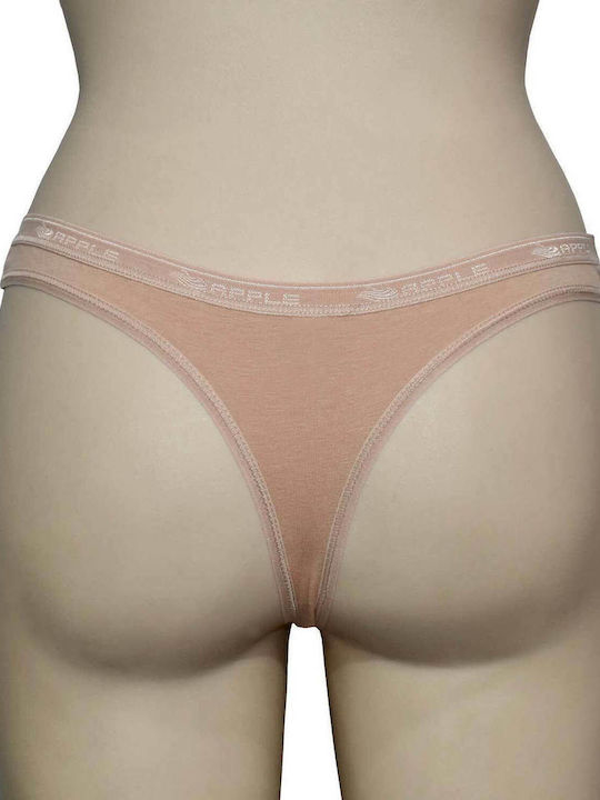 0220240E Βαμβακερά Γυναικεία String 3Pack Μπεζ