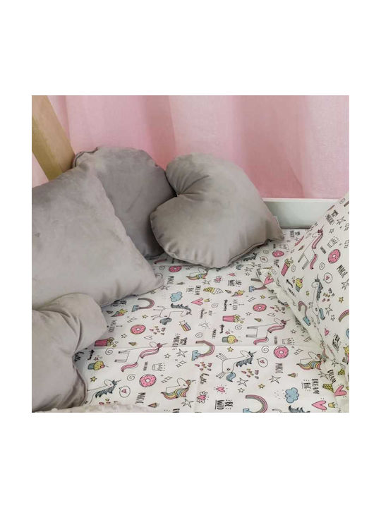 Joma Home Crib Decorative Pillow Velutto Heart Gray 30x30cm