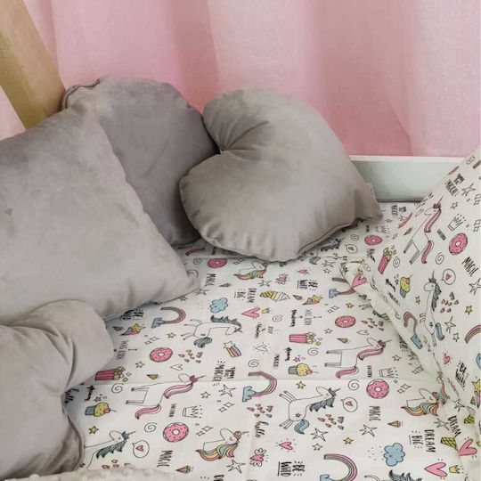Joma Home Pernă Decorativă pentru Pătuț Velutto Inimioară Gri 30x30cm