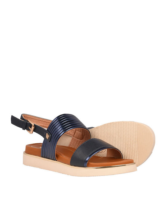 Clipper Karen Women's Flat Sandals in Navy Blue Color