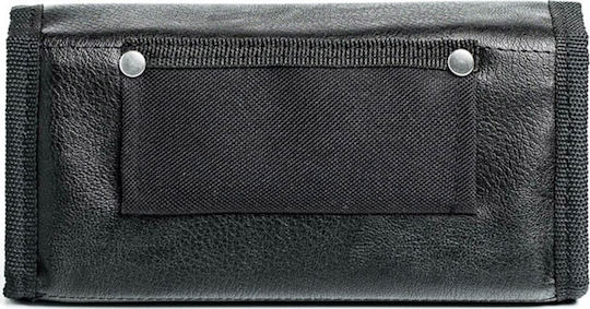 IdealPress Fabric Waiter Waist Bag / Pouch with a 5 position car boot 20x7x11cm Black Vegan Leather