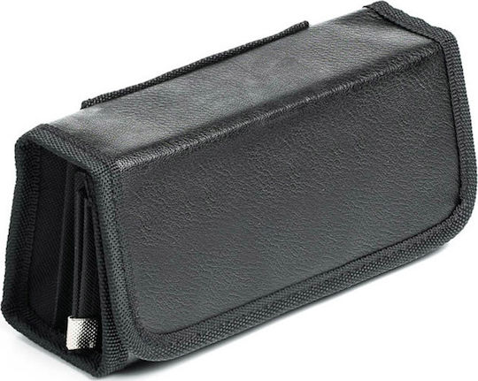 IdealPress Fabric Waiter Waist Bag / Pouch with a 5 position car boot 20x7x11cm Black Vegan Leather