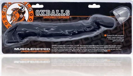 Oxballs Muscle Ripped Cock Sheath Penis-Verlängerung Schwarz 23.5cm