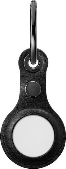 Spigen Valentinus Θήκη Μπρελόκ Δερμάτινη για AirTag σε Μαύρο χρώμα