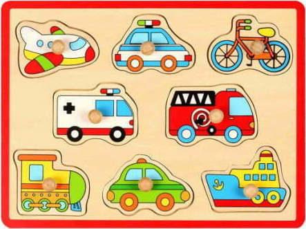 Wooden Kids Puzzle Animals 8pcs (Various Designs) 1pc Joueco
